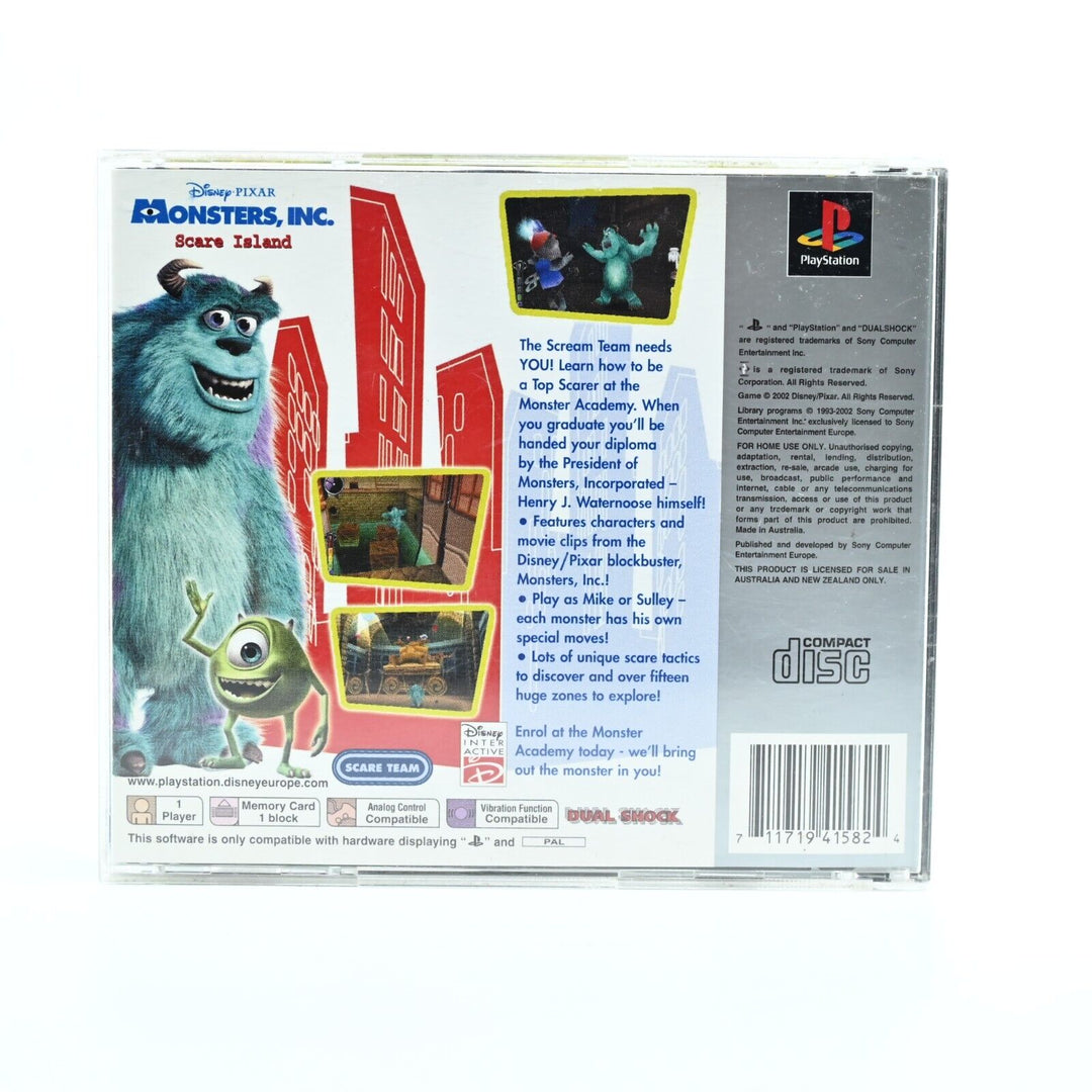 Monsters Inc Scare Island + Manual - Sony Playstation 1 / PS1 Game - PAL