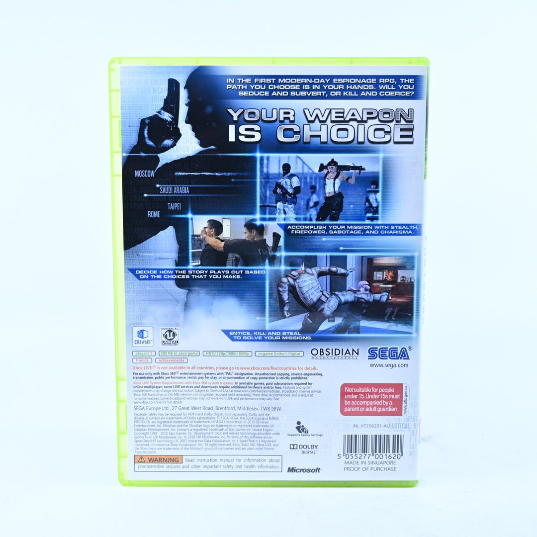 Alpha Protocol - Xbox 360 Game + Manual - PAL - MINT DISC!