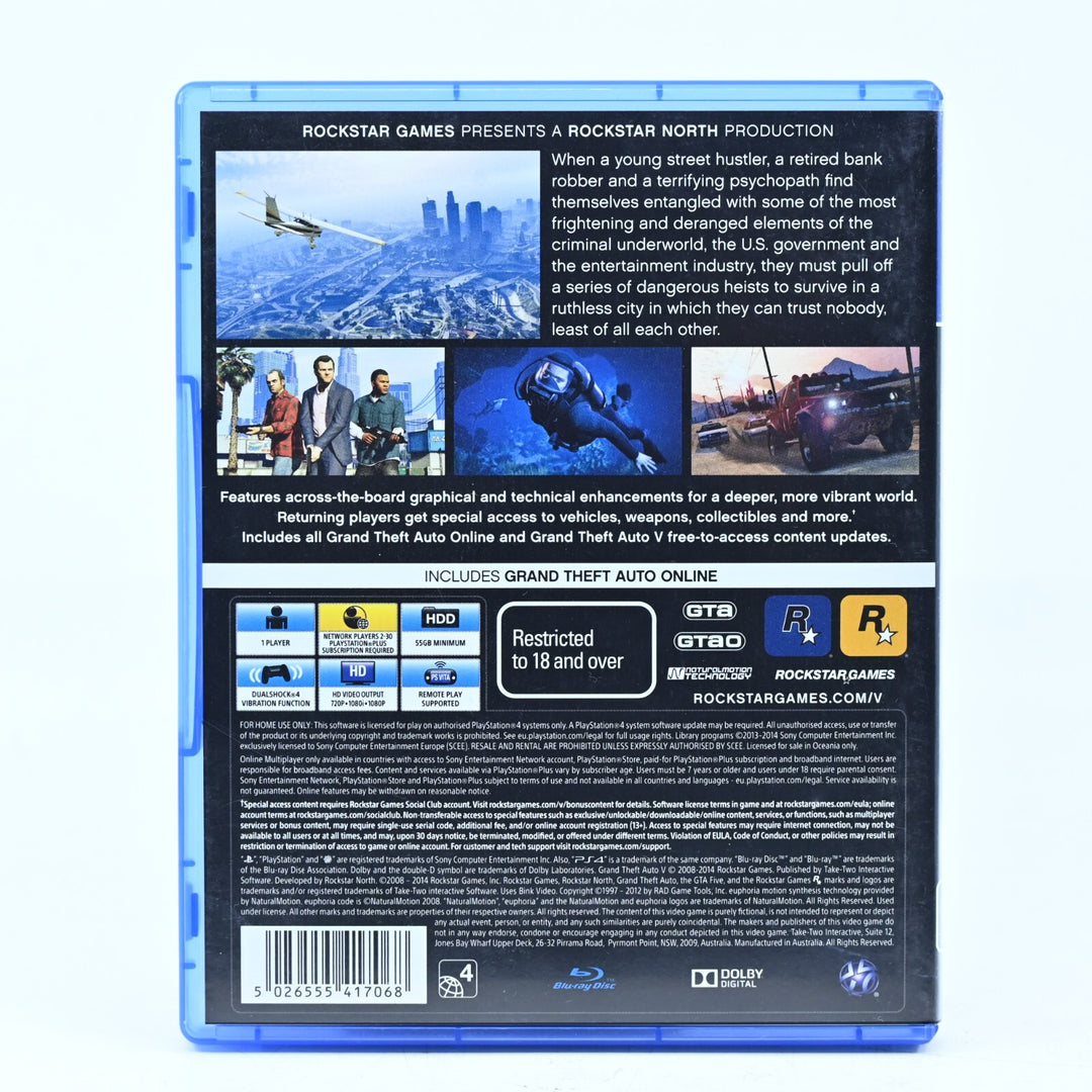 Grand Theft Auto V 5 - Sony Playstation 4 / PS4 Game + Manual - FREE POST!