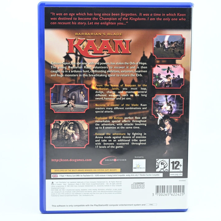 KAAN Barbarian's Blade- Sony Playstation 2/PS2 Game + Manual - PAL - MINT DISC