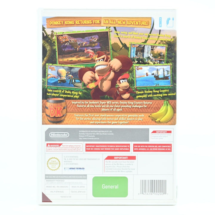 Donkey Kong Country Returns - Nintendo Wii Game - PAL - FREE POST!