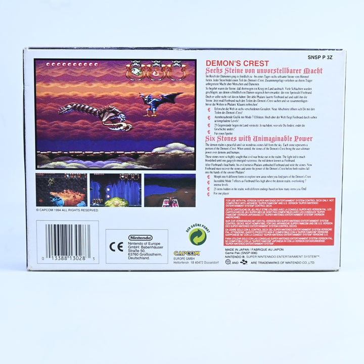 Demon's Crest - Super Nintendo / SNES Boxed Game - No Manual - PAL - FREE POST!