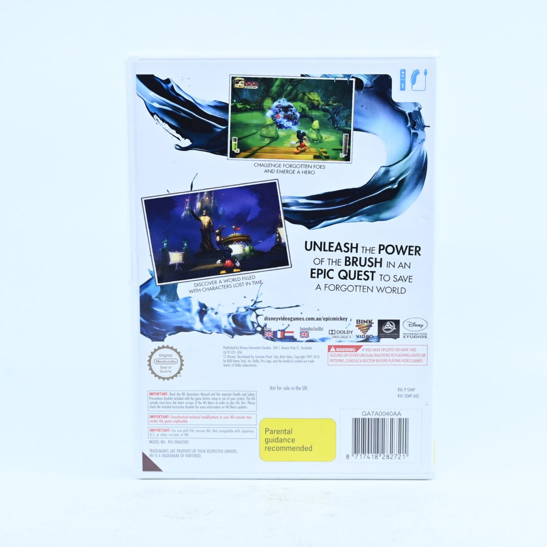 Epic Mickey - Nintendo Wii Game + Manual + Paintbrush Nunchuck - PAL