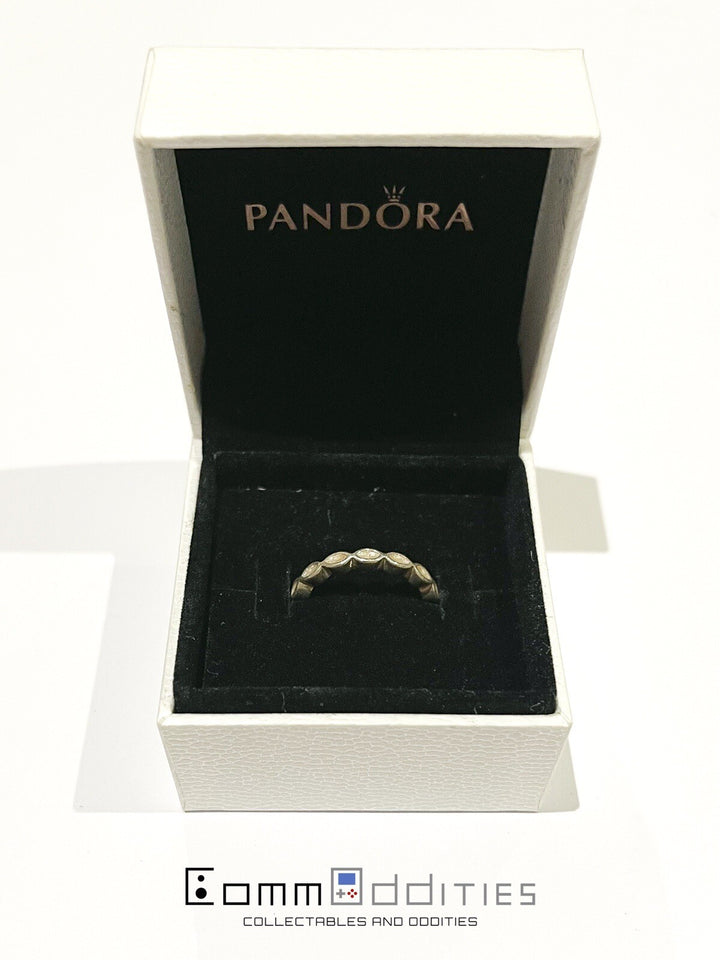 PANDORA INTUITION CLEAR ENAMEL TWIST RING RARE RETIRED 925 Size 50 - FREE POST!