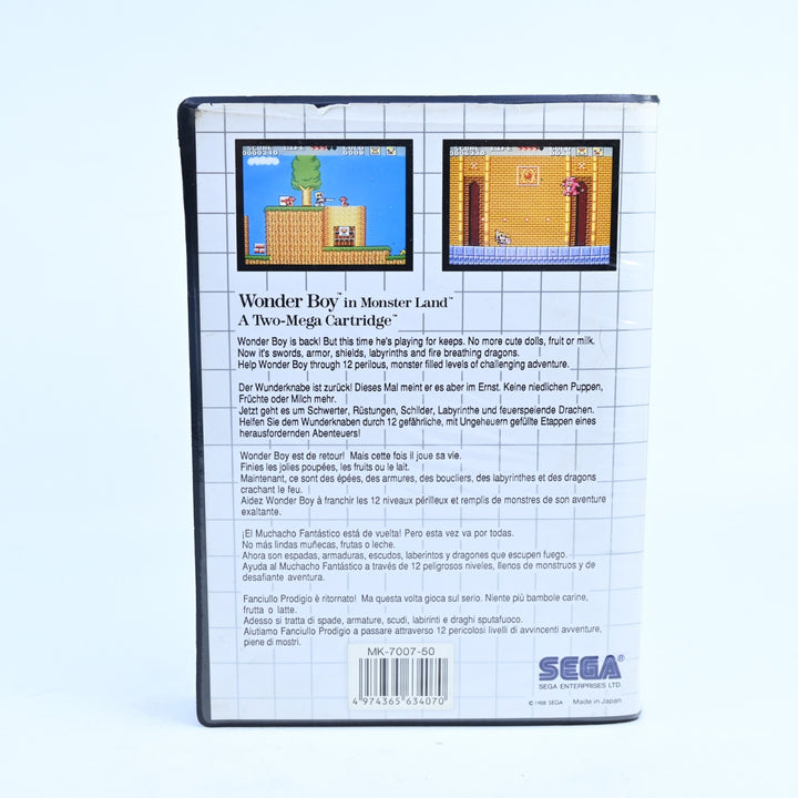 Wonder Boy in Monster Land - Sega Master System Game + Manual - PAL