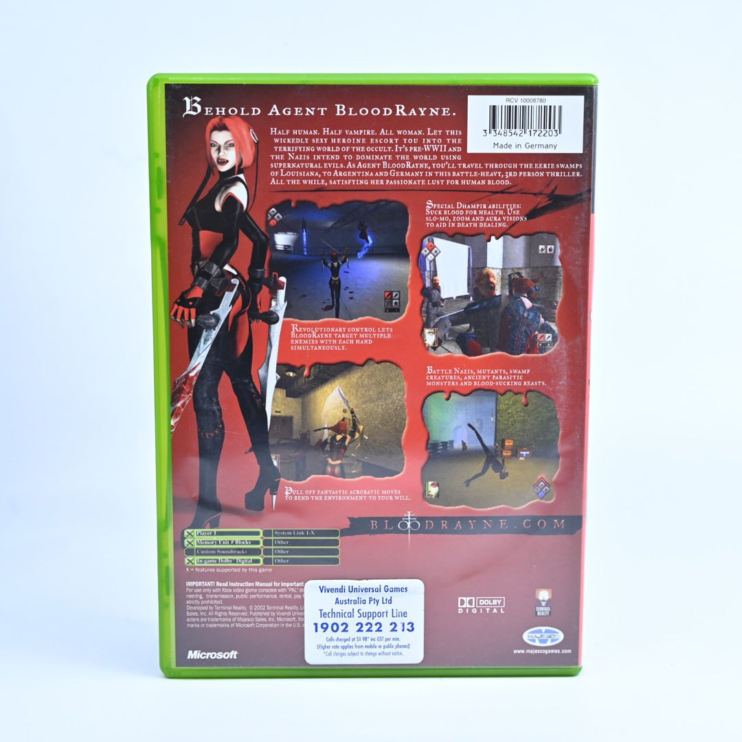 BloodRayne - Original Xbox Game + Manual - PAL - MINT DISC!