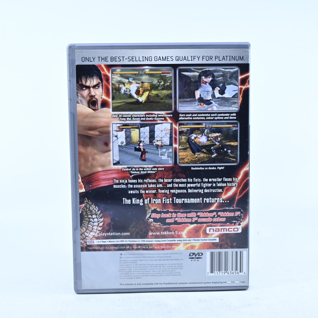 Tekken 5 - Sony Playstation 2 / PS2 Game + Manual - PAL