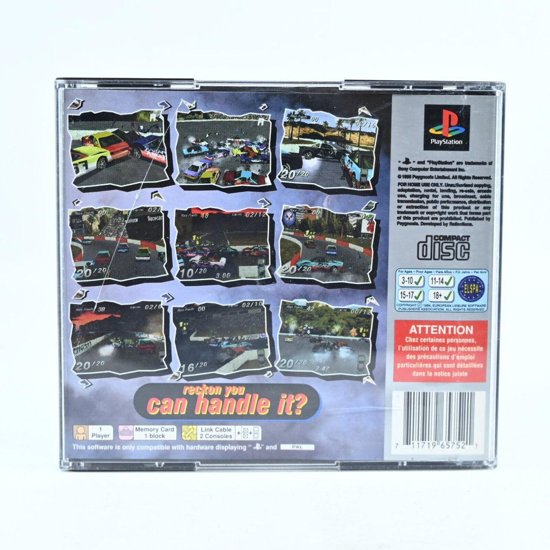 Destruction Derby Raw - Sony Playstation 1 / PS1 Game + Manual - PAL - MINT DISC