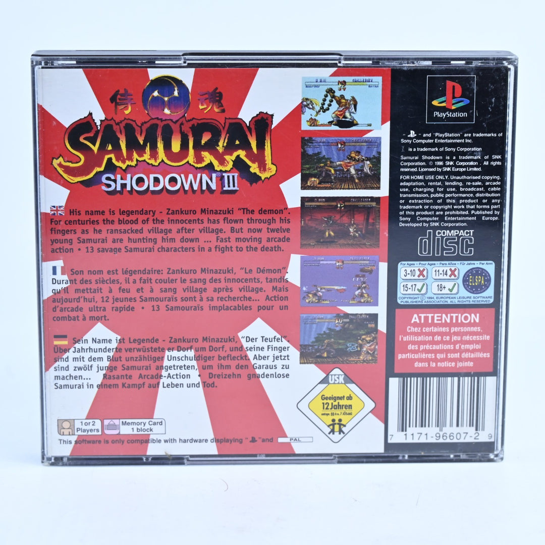 Samurai Shodown III - Sony Playstation 1 / PS1 Game + No Manual - PAL  MINT DISC