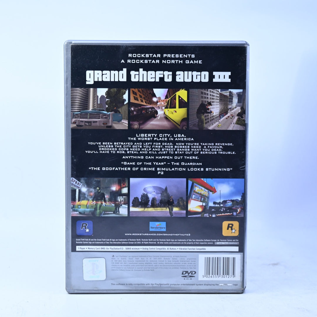 Grand Theft Auto III 3 - Sony Playstation 2 / PS2 Game + Manual + Map MINT DISC