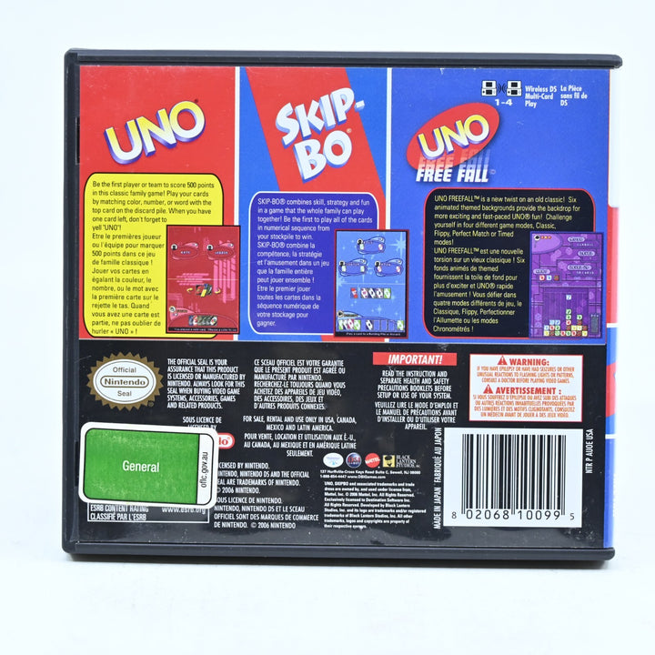 UNO & Skip-Bo & UNO Free Fall 3 Game Pack - Nintendo DS Game - PAL + Manual