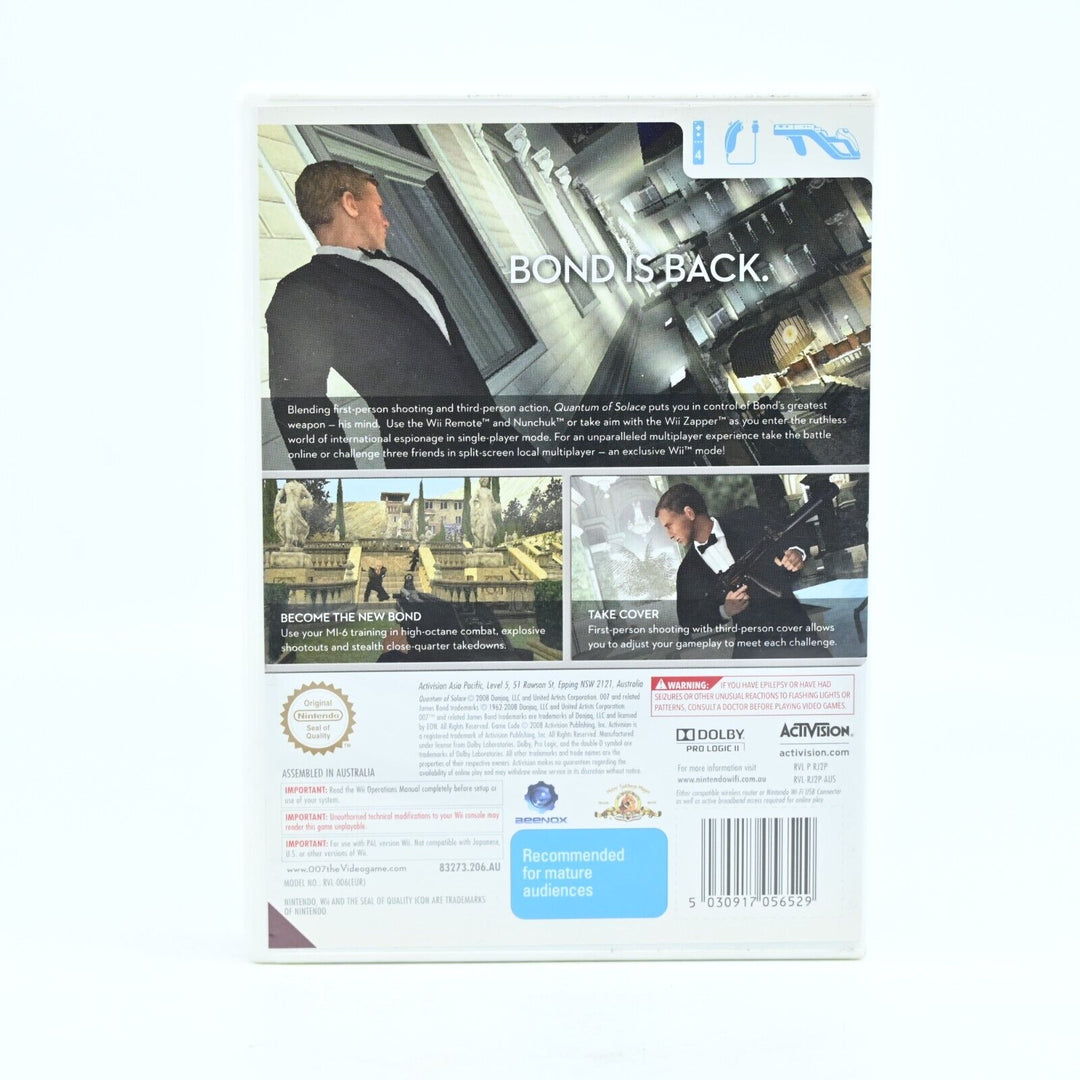 007: Quantum of Solace - Nintendo Wii Game + Manual - PAL - MINT DISC!