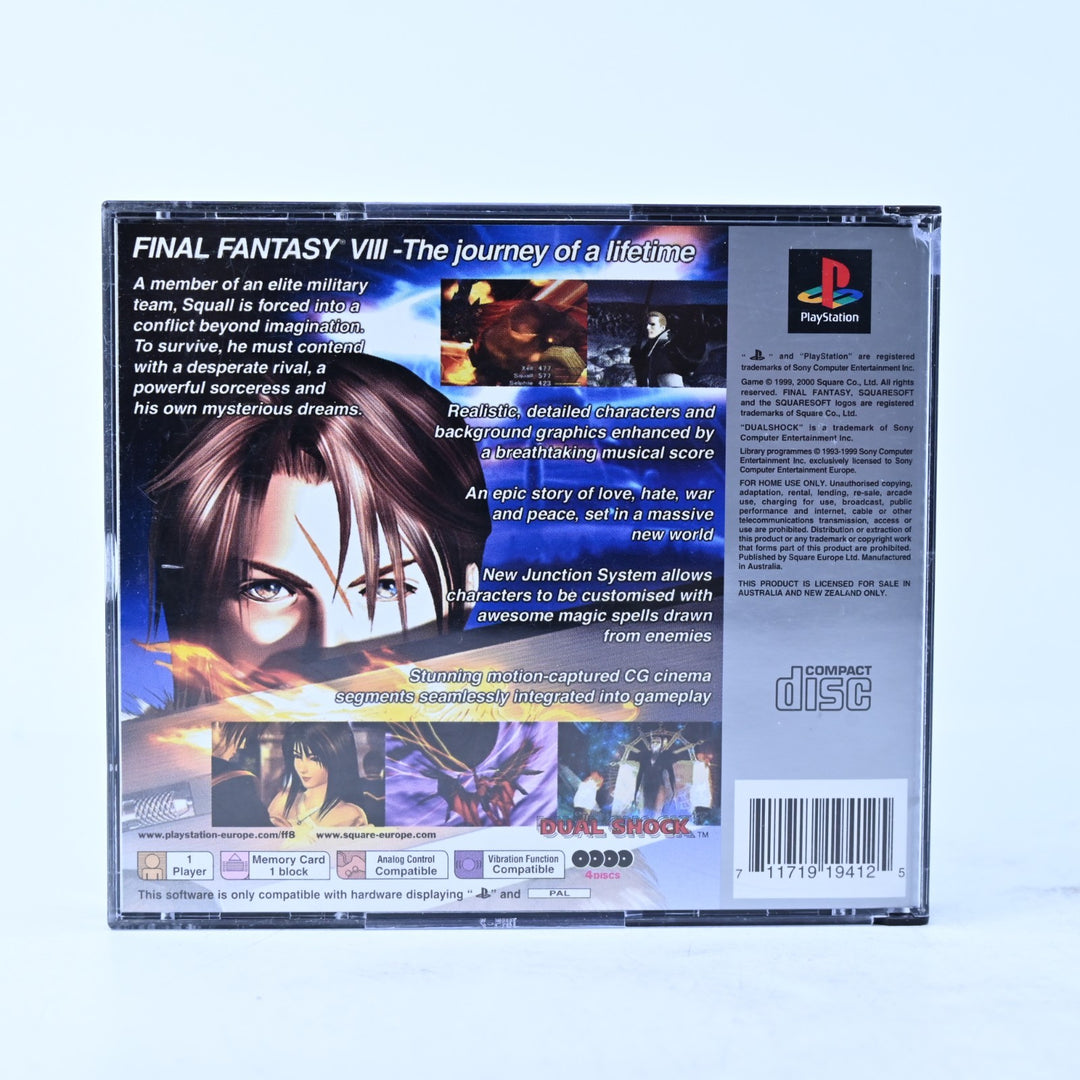 Final Fantasy VIII - Sony Playstation 1 / PS1 Game + Manual - PAL - MINT DISC!