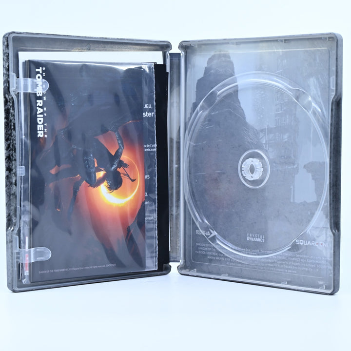 LIKE NEW! Shadow of the Tomb Raider - Steelbook + Art cards - PS4 - No Game