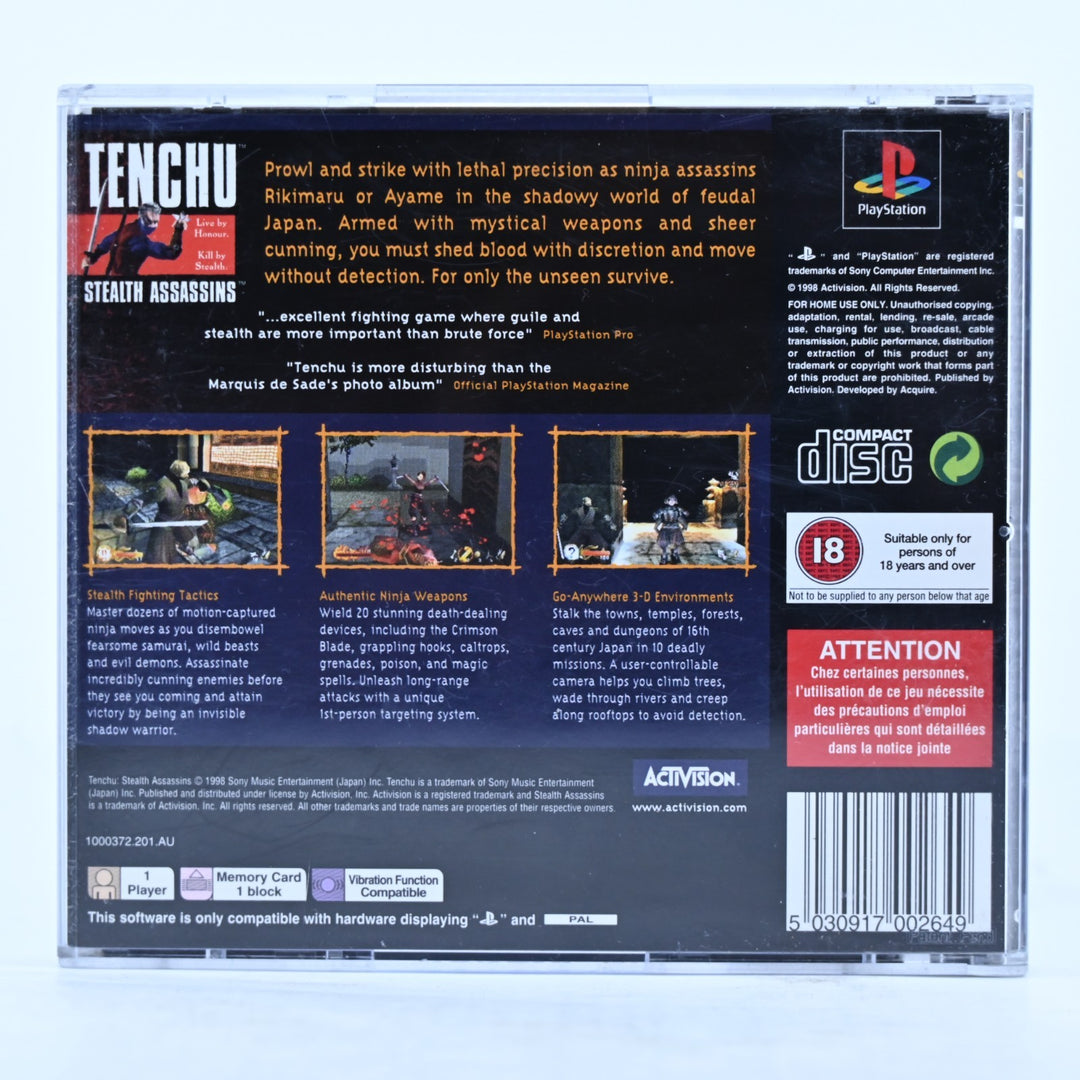Tenchu: Stealth Assassins - Sony Playstation 1 / PS1 Game + Manual - PAL