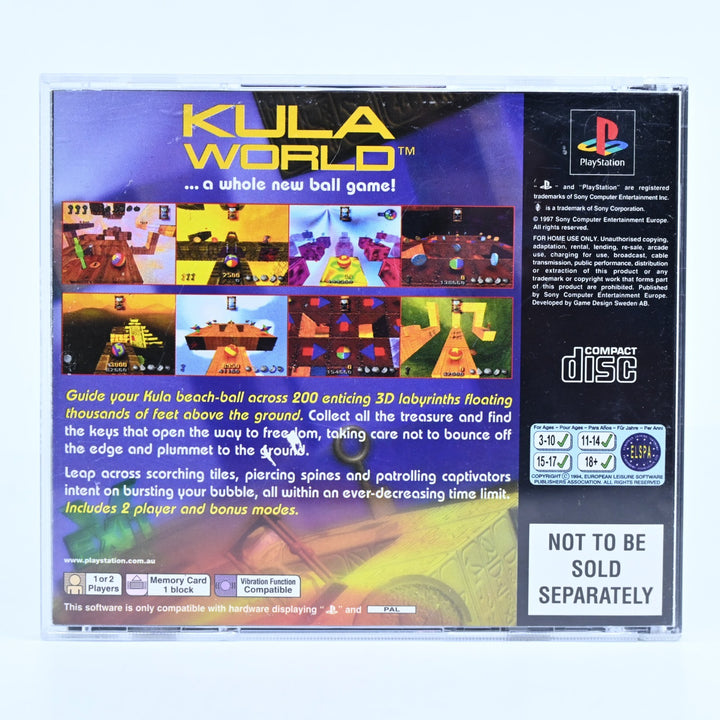 Kula World - Sony Playstation 1 / PS1 Game + Manual - PAL - NEAR MINT DISC!