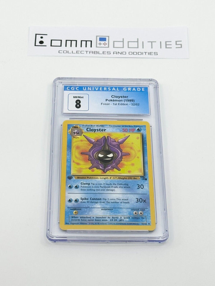 Cloyster 1st Edition CGC 8 Card - 1999 Pokemon Fossil Set 32/62 - FREE POST!