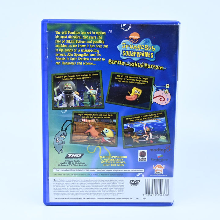 Spongebob Squarepants: Battle For Bikini Bottom - PS2 Game + Manual - PAL