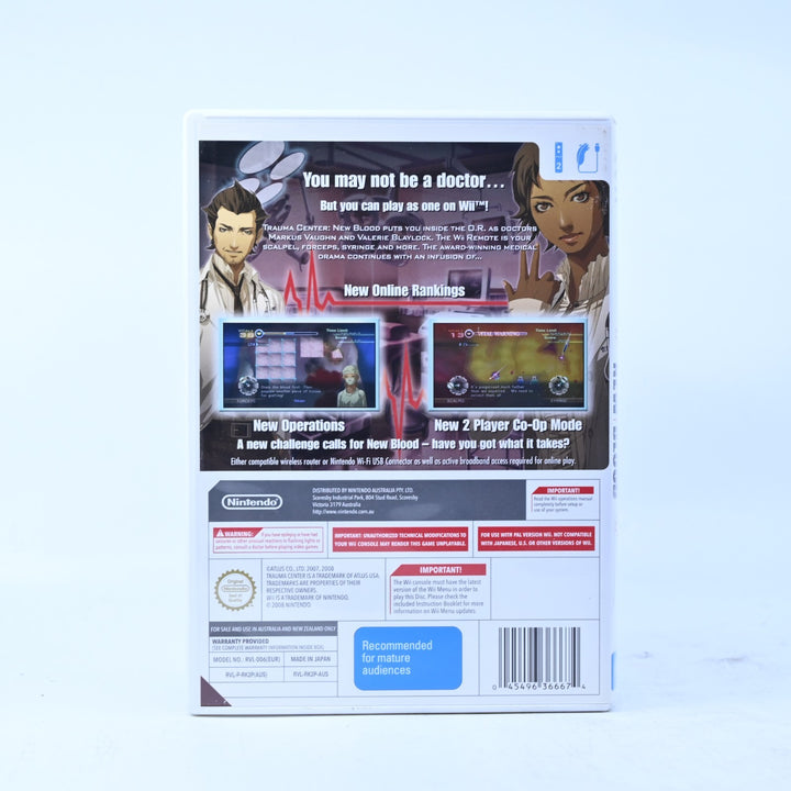 Trauma Center New Blood - Nintendo Wii Game + Manual - PAL - MINT DISC!