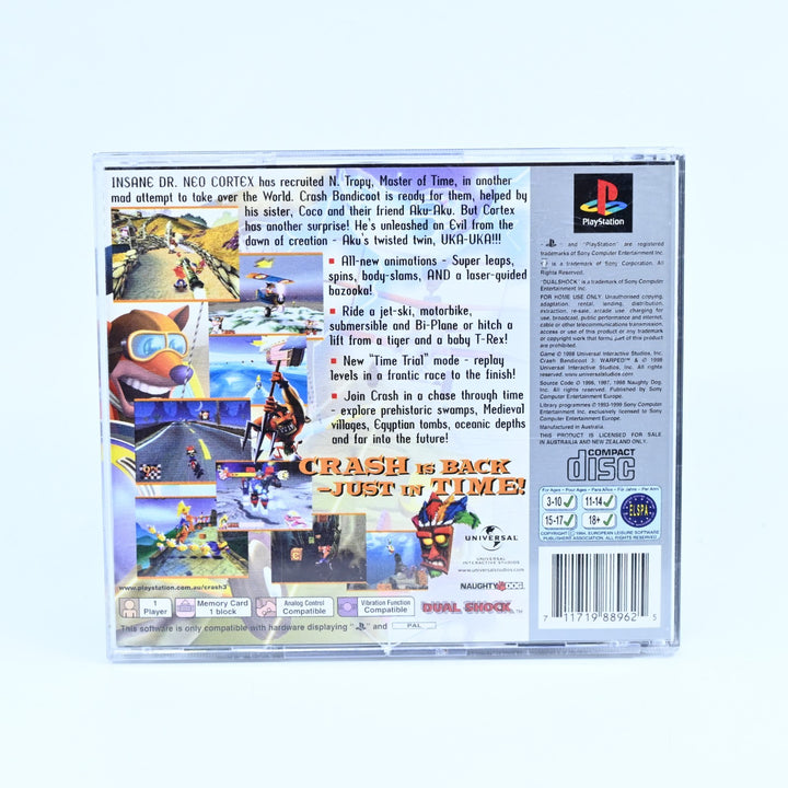 Crash Bandicoot 3: Warped - Sony Playstation 1 / PS1 Game + Manual -MINT DISC!