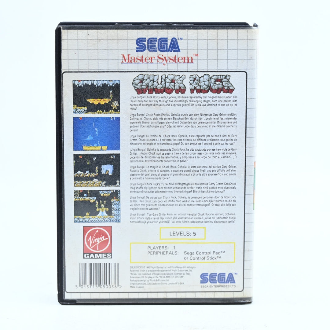 Chuck Rock - Sega Master System Game - No Manual - PAL - FREE POST!