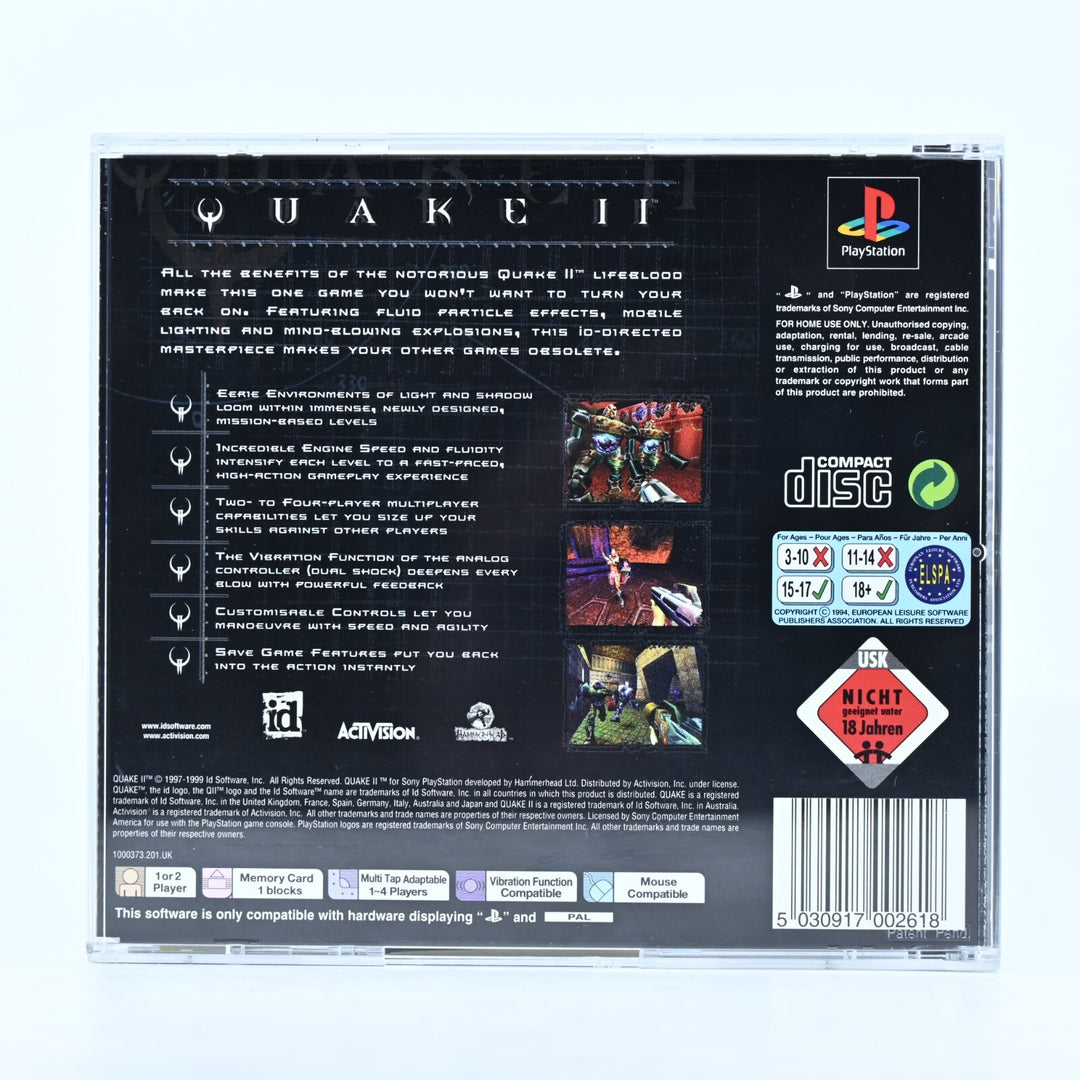 LIKE NEW! Quake II 2 - Sony Playstation 1 / PS1 Game + Manual - PAL - MINT DISC!