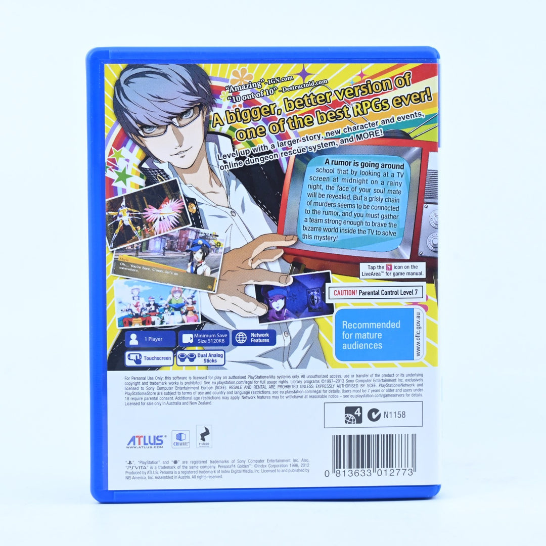 Persona 4 Golden - Sony PS Vita Game - FREE POST!