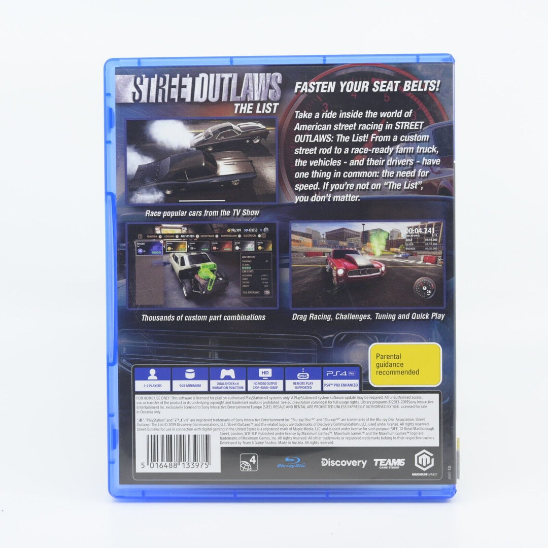 Street Outlaws: The List - Sony Playstation 4 / PS4 Game - FREE POST!
