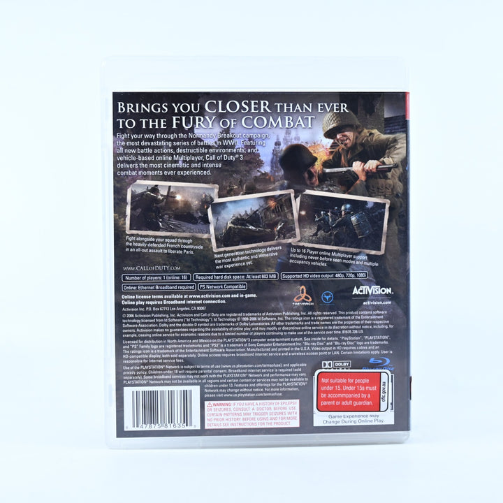 Call of Duty 3 - Sony Playstation 3 / PS3 Game + Manual