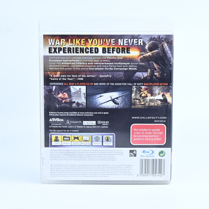 Call of Duty: World at War - Sony Playstation 3 / PS3 Game + Manual - FREE POST!