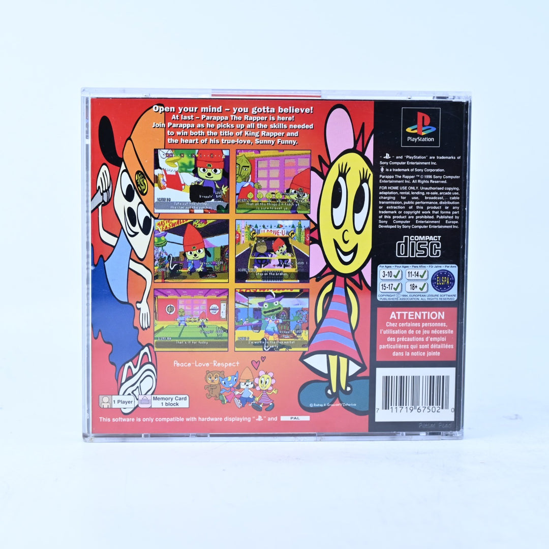 PaRappa The Rapper - Sony Playstation 1 / PS1 Game + Manual - PAL - MINT DISC