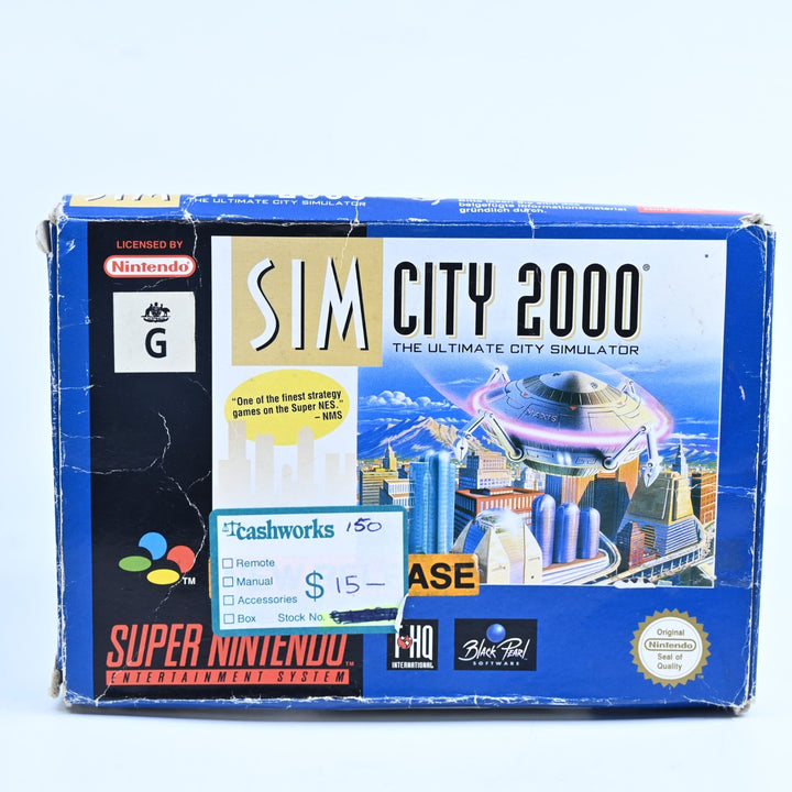 Sim City 2000 - Super Nintendo / SNES Boxed Game - PAL - Ex-Rental - FREE POST!