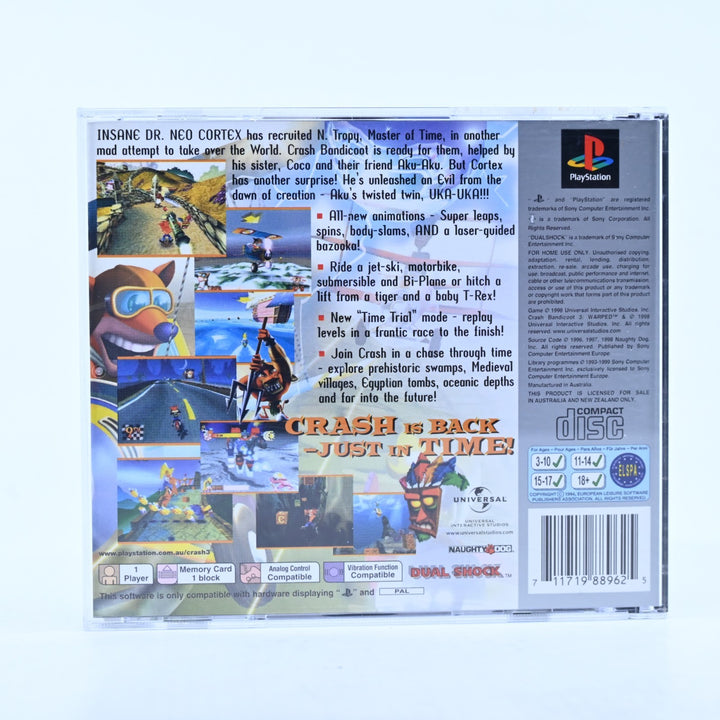 Crash Bandicoot 3 Warped - Sony Playstation 1 / PS1 Game + Manual - PAL