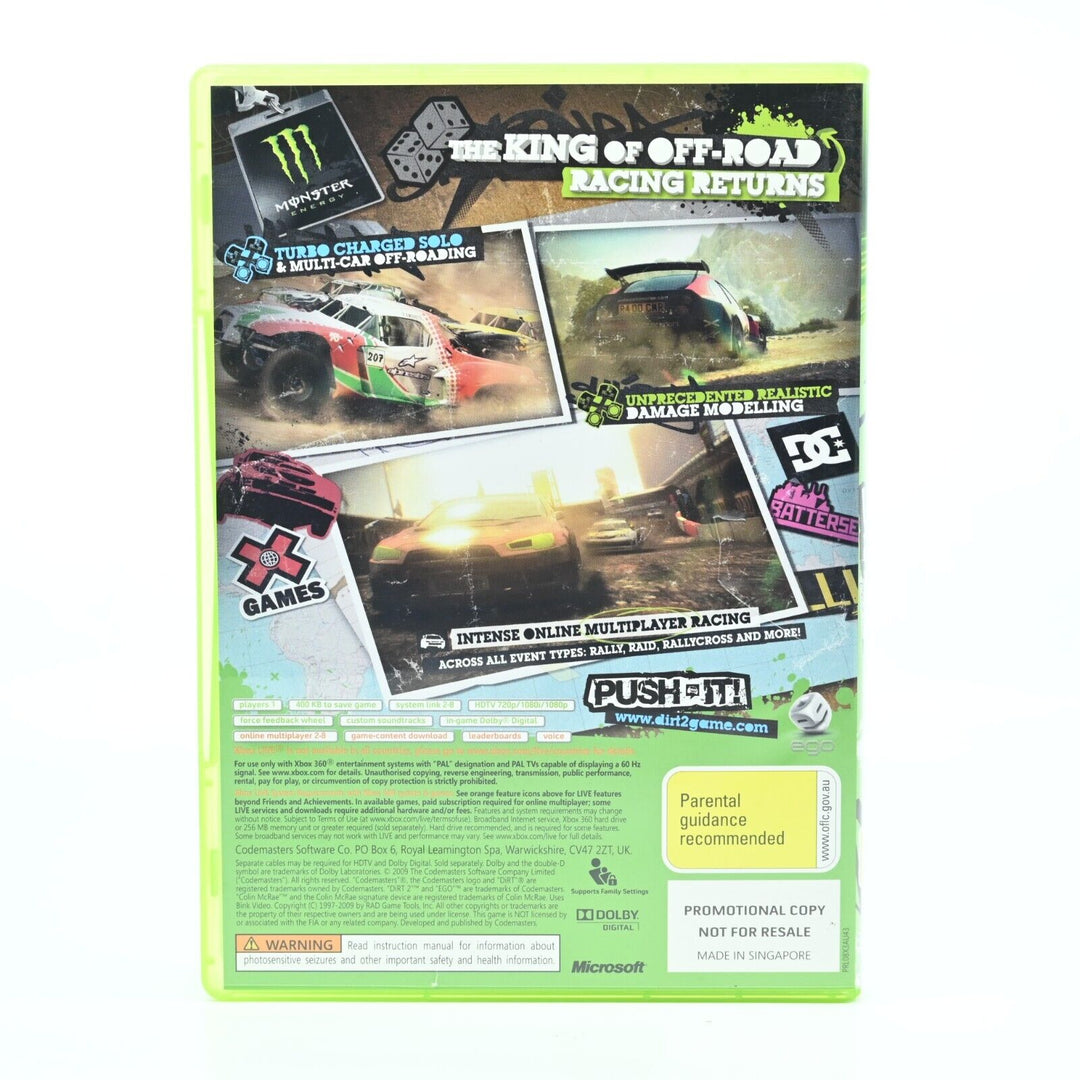 Colin McRae: Dirt 2 - PROMOTIONAL COPY - Xbox 360 Game - PAL - FREE POST!