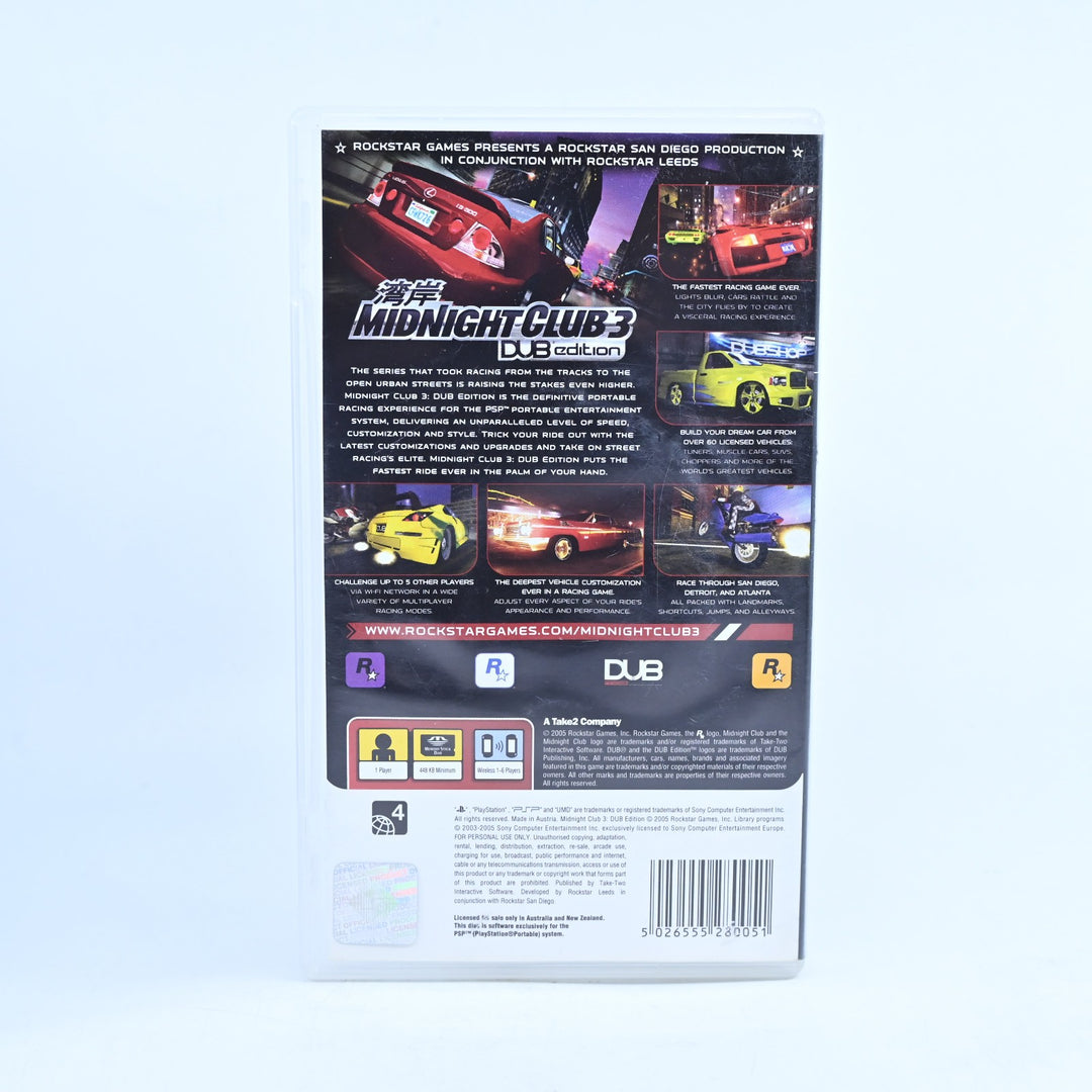Midnight Club 3 Dub Edition - Sony PSP Game - No Manual - FREE POST!