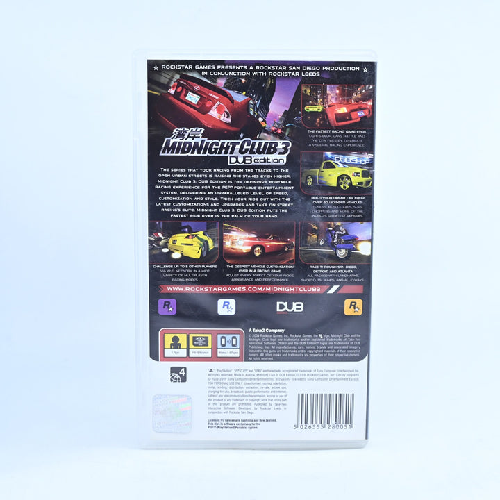 Midnight Club 3 Dub Edition - Sony PSP Game - No Manual - FREE POST!
