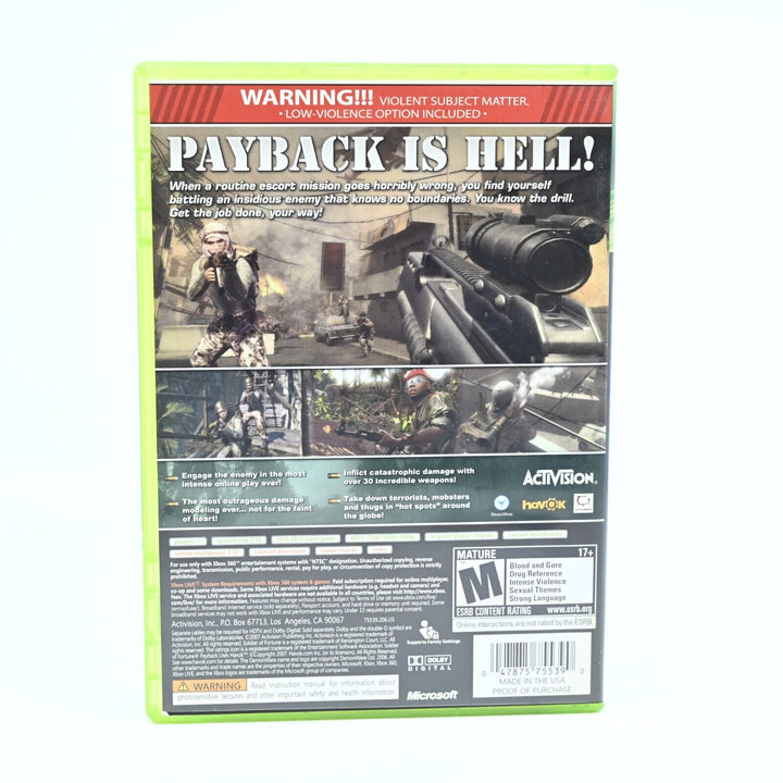 Soldier of Fortune Payback - Xbox 360 Game + Manual - PAL - MINT DISC!