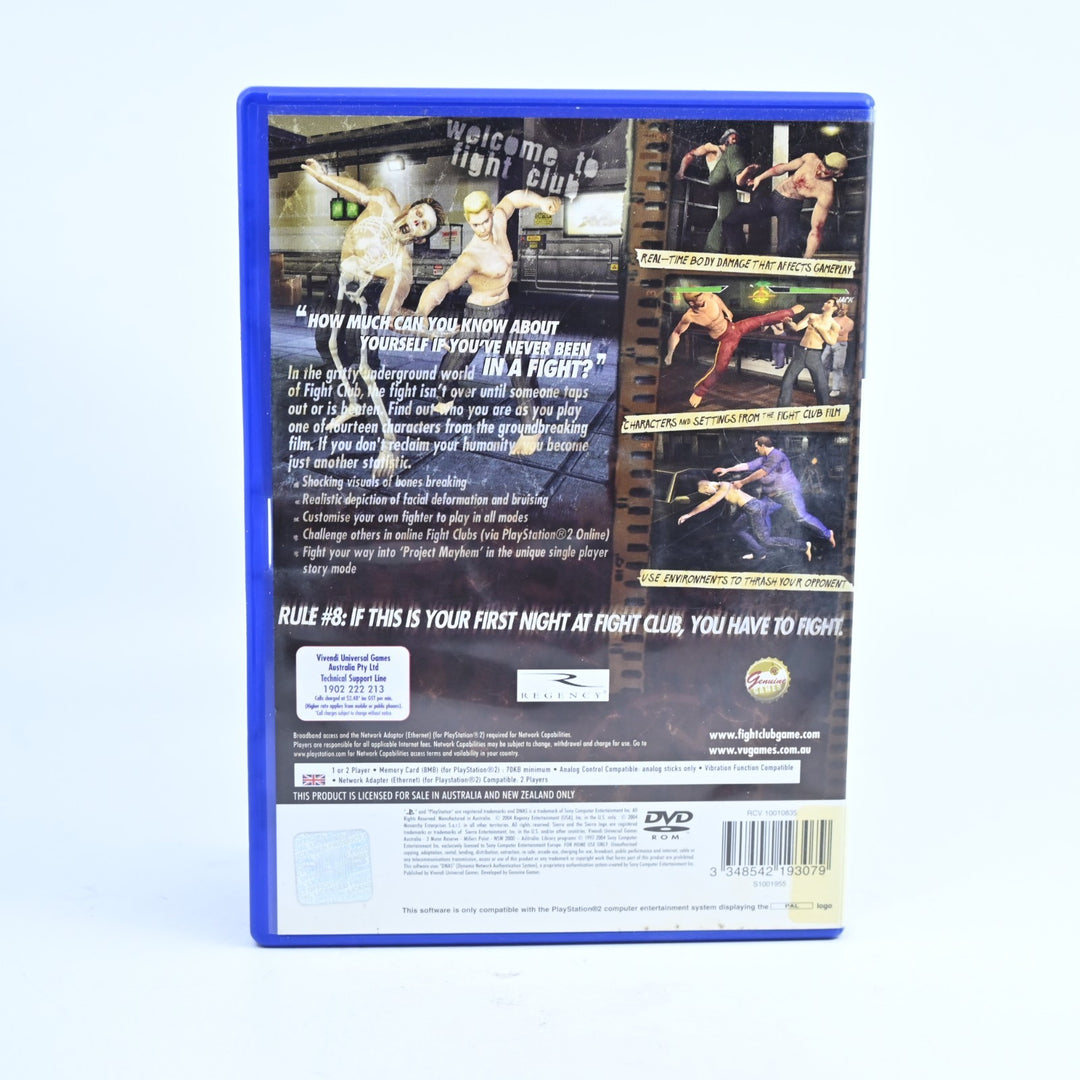 Fight Club - Sony Playstation 2 / PS2 Game + Manual - PAL - MINT DISC!