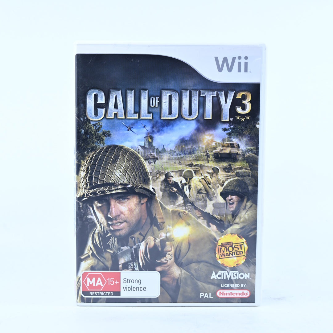 Call Of Duty 3 - Nintendo Wii Game + Manual - PAL - MINT DISC!