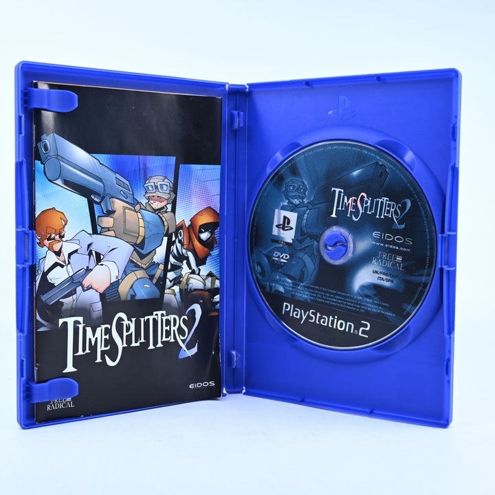 TimeSplitters 2 - Sony Playstation 2 / PS2 Game + Manual - PAL - MINT DISC!