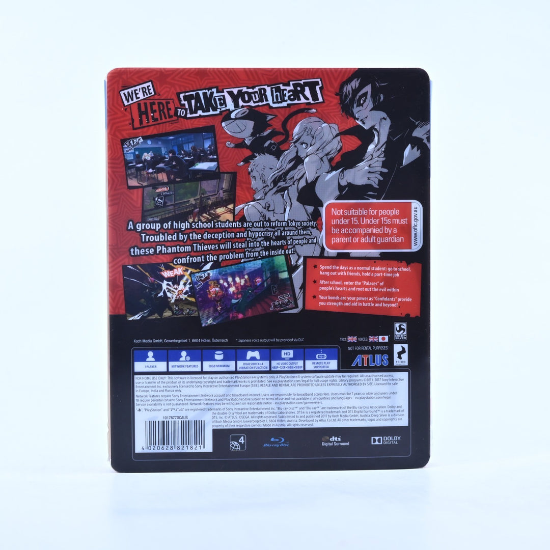 Persona 5 - Steelbook Edition - Sony Playstation 4 / PS4 Game - MINT DISC!