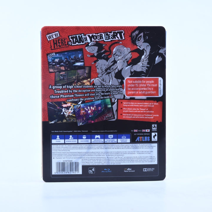 Persona 5 - Steelbook Edition - Sony Playstation 4 / PS4 Game - MINT DISC!