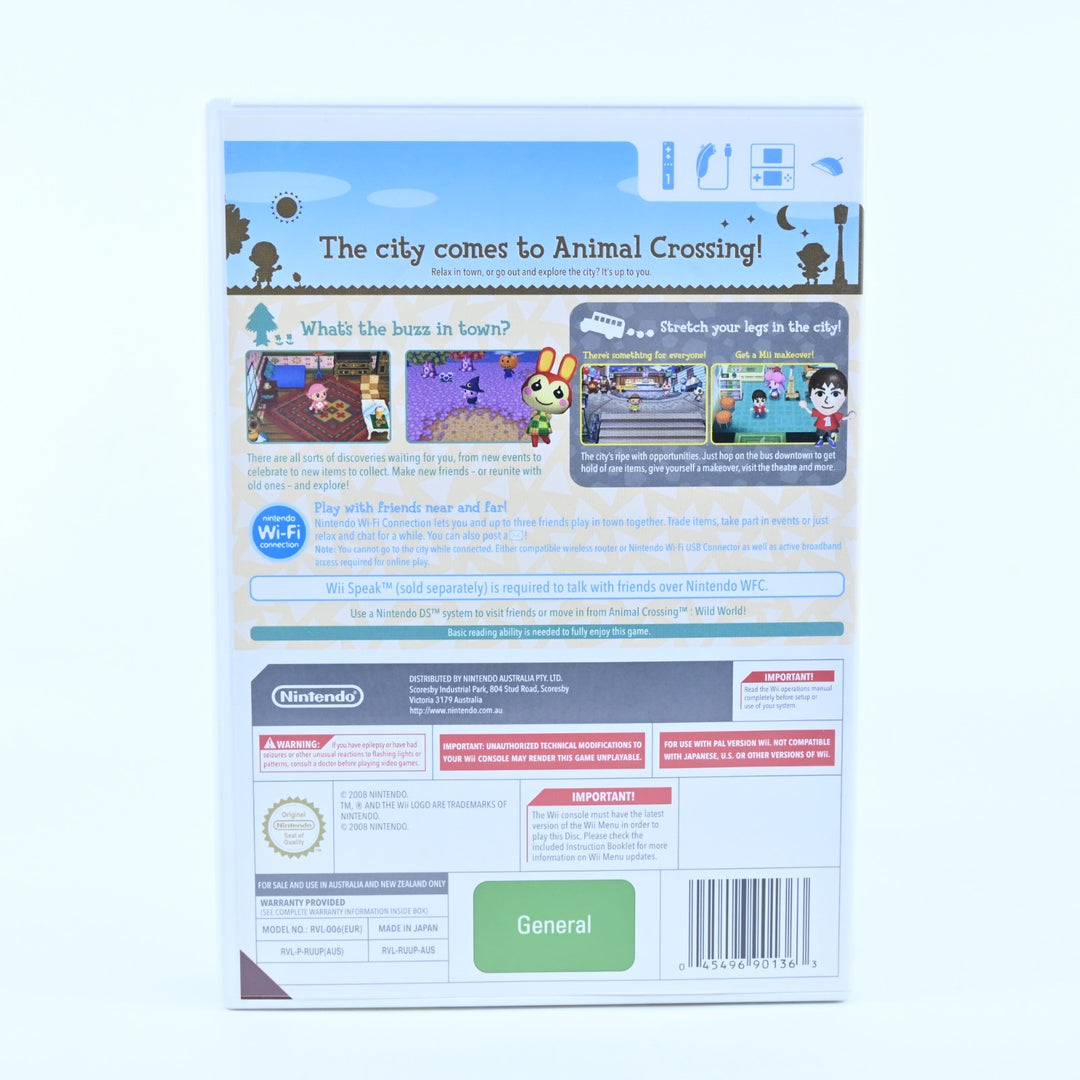 Animal Crossing: Let's Go to the City - Nintendo Wii Game + Manual - PAL