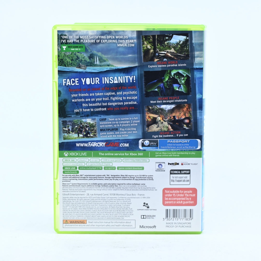 Far Cry 3 - Xbox 360 Game + Manual - PAL - MINT DISC!