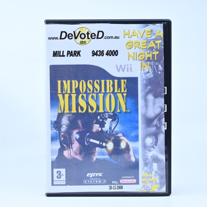 Impossible Mission - Ex-Rental - Nintendo Wii Game + Manual - PAL - MINT DISC!
