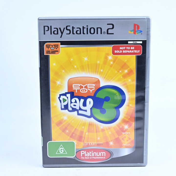 EyeToy Play 3 - Sony Playstation 2 / PS2 Game + Manual - PAL - MINT DISC!