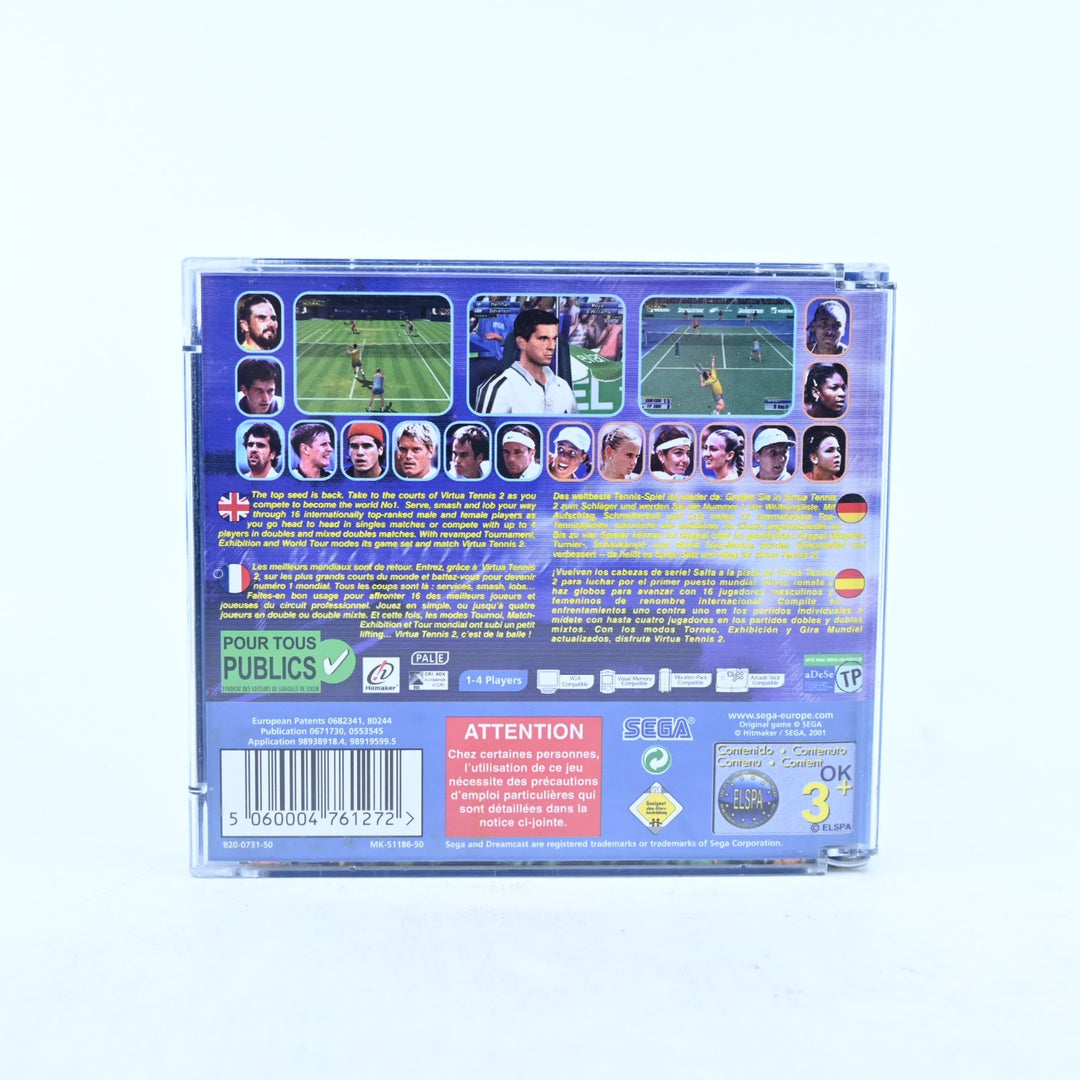 Virtua Tennis 2 - Sega Dreamcast Game + Manual - PAL - MINT DISC!