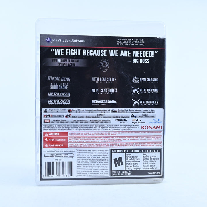 Metal Gear Solid: The Legacy Collection - Sony Playstation 3 / PS3 Game + Manual