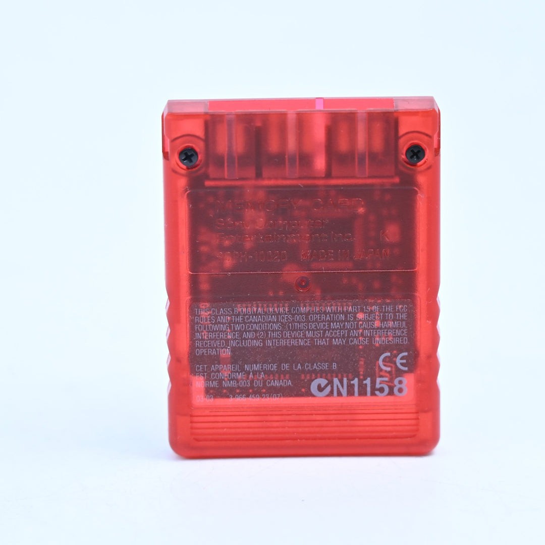 Official Red PlayStation 2 8MB Memory Card - SCPH-10020 - PS2 Accessory