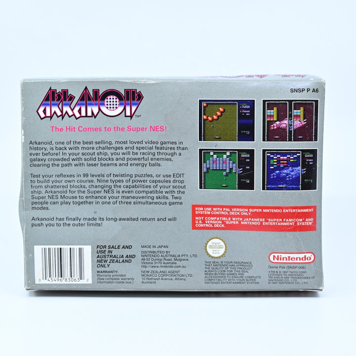 Arkanoid- Super Nintendo / SNES Boxed Game - PAL - FREE POST!